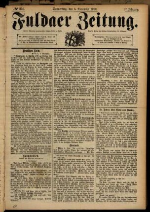 Ausgabe vom Donnerstag, den 06. November 1890.