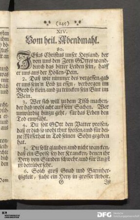 Vom heil. Abendmahl.