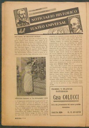 Noticiario histórico del teatro universal : para "Máscara"