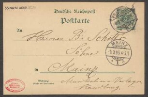 Brief an B. Schott's Söhne : 08.03.1895