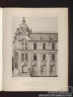 Tafel 32. Geschäftshaus Mey & Edlich. Friedrich-Strasse, Ecke der Tauben-Strasse. Detail der Façade.