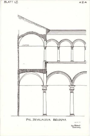 Eckert, Georg; München; Studienarbeiten - Pal. Bevilacqua in Bologna (Schnitt)