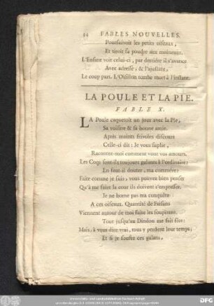 La Poule Et La Pie. Fable X.