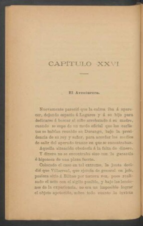 Capítulo XXVI - El aventurero.