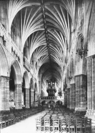 Exeter (Devon), Kathedrale St. Peter, Inneres, Blick durch das Mittelschiff