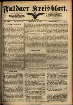 Ausgabe vom Mittwoch, den 09. August 1905.