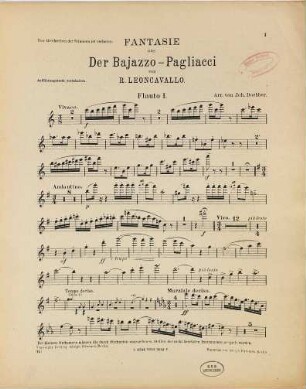 Fantasie aus Der Bajazzo - Pagliaccio
