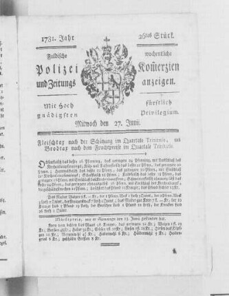 26tes Stück., Ausgabe vom 27. Juni 1781