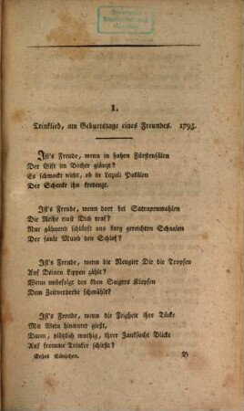 Johann Christoph Unzer's ... hinterlassene Schriften, poetischen Inhalts. 1
