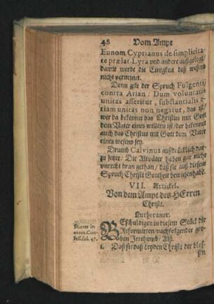 VII. Artickel. Von dem Ampt des Herren Christi.