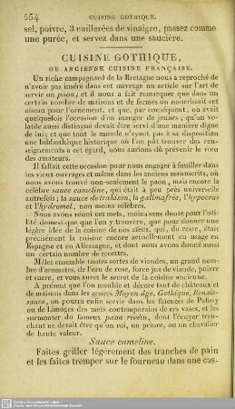 Cuisine Gothique, ou ancienne cuisine francaise