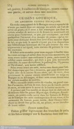 Cuisine Gothique, ou ancienne cuisine francaise