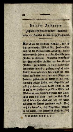 Dritter Zeitraum. Zustand des Cisalpinischen Galliens unter den römischen Kaysern bis zu Constantin