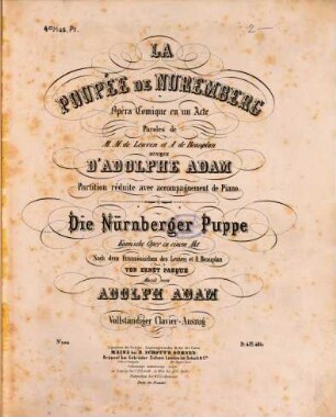 La poupée de Nuremberg : opéra comique en 1 acte = Die Nürnberger Puppe