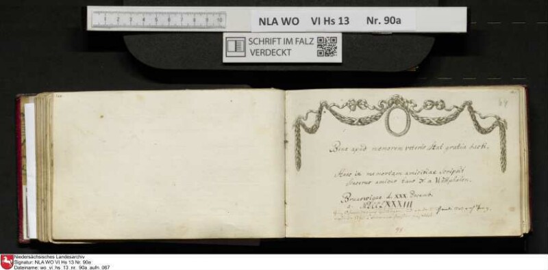 Stammbuch des Ernst Philipp Ludwig Zellmann (1763-1795) aus
                           Braunschweig