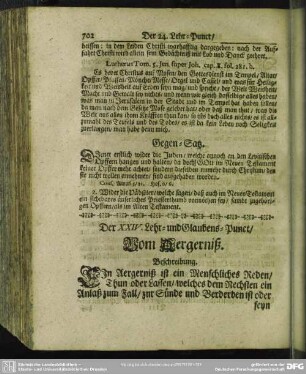 Der XXIV. Lehr- und Glaubens-Punct. Vom Aergerniß
