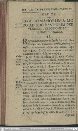 Cap. XX. De Rege Romanorum & Modo Ad Hoc Fastigium Perveniendi, Electione Scil. Extraordinaria