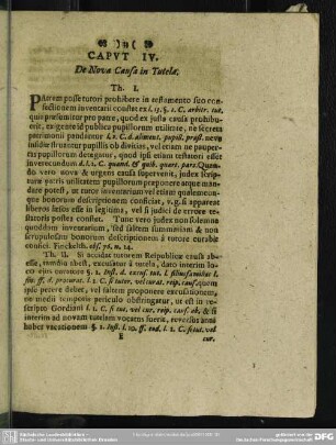 Caput IV. De Nova Causa in Tutela