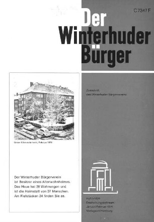 Heft I / 1976 : Zeitschrift des Winterhuder Bürgervereins Heft I/1976 Erscheinungszeitraum: Januar/Februar 1976