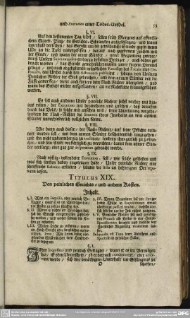 Titulus XIX. Von peinlichen Gerichts- und andern Kosten
