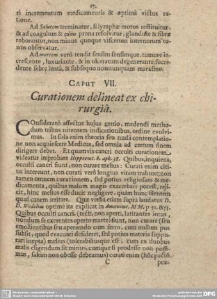 Caput VII. Curationem delineat ex chirurgia.