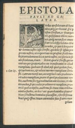 Epistola Pauli Ad Galatas.