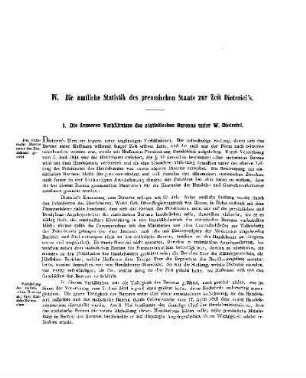 IV. Die amtliche Statistik des preussischen Staats zur Zeit Dieterici's
