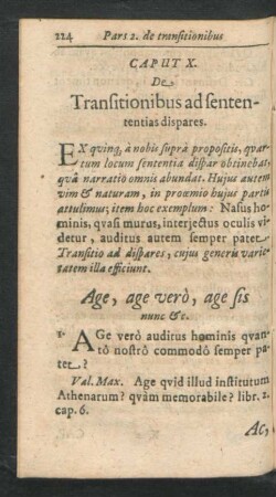 Caput X. De Transitionibus ad sententias dispares.