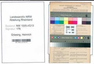 Entnazifizierung Heinrich Griesing , geb. 04.02.1906 (Major a. D.)