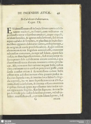 De Caliditate Subterranea. Caput IX