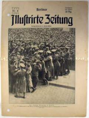 Wochenzeitschrift "Berliner Illustrirte Zeitung" u.a. über blutige Auseinandersetzungen zwischen der Polizei und Demonstranten im Januar 1920 in Berlin ("Blutiger Dienstag")