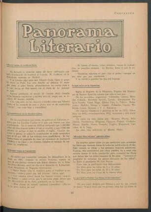Panorama literario