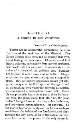 LETTER VI. SUNDAY IN THE MOUNTAINS