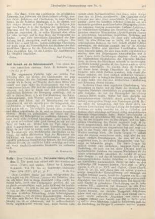 421-425 [Rezension] Butler, Cuthbert, The Lausiac history of Palladius