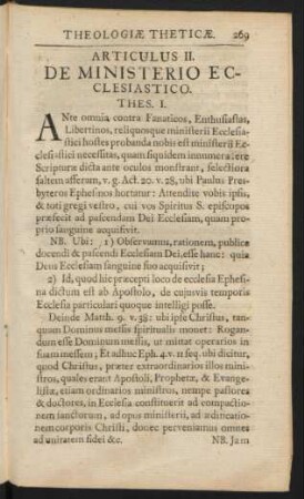 Articulus II. De Ministerio Ecclesiastico.