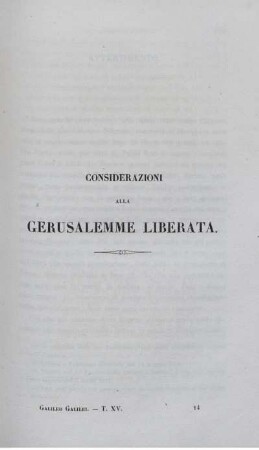 Considerazioni Alla Gerusalemme Liberata.