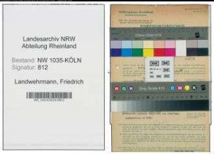 Entnazifizierung Friedrich Landwehrmann , geb. 13.12.1892 (Bergbauangestellter)