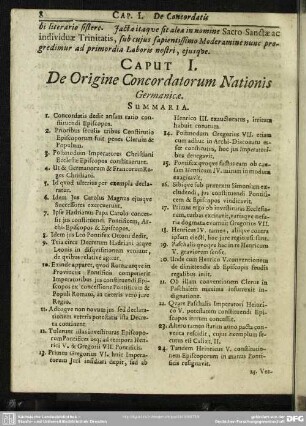 Caput I. De Origine Concordatorum Nationis Germanicae
