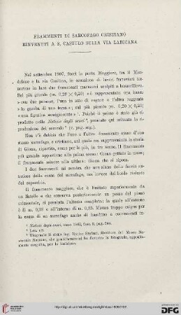 14: Frammenti di sarcofago cristiano rinvenuti a S. Castulo sulla Via Labicana