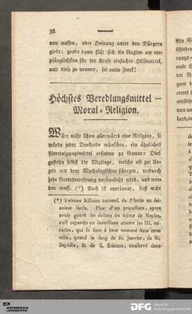 Höchstes Veredlungsmittel - Moral-Religion.