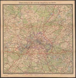 Übersichtskarte der weiteren Umgebung von Berlin
