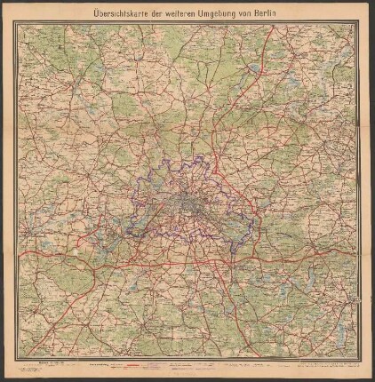 Übersichtskarte der weiteren Umgebung von Berlin