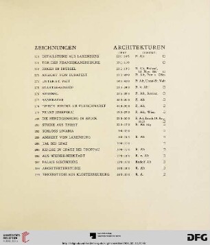 Zeichnungen Architekturen (Nr. 270-398)