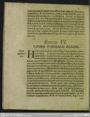 Sectio VI. Causa Formalis Cambii