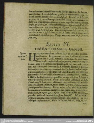 Sectio VI. Causa Formalis Cambii