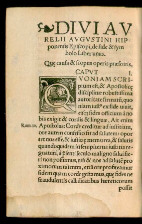 Divi Aurelii Augustini Hipponensis Episcopi, de fide & symbolo Liber unus.