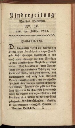 Nro. IV. vom 29. Julii 1782