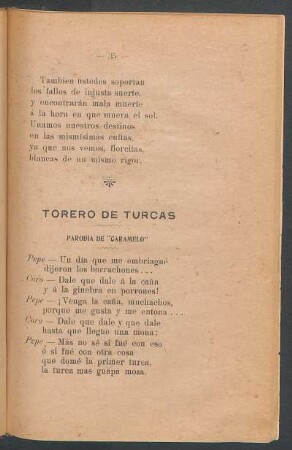 Torero de turcas : Parodía de "caramelo"