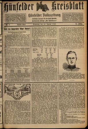 Zweite Ausgabe vom Samstag, den 12. Januar 1929.