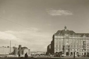 Dresden, Altmarkt und Wilsdruffer Straße : Blick vom Altmarkt nach Osten, Magistrale (früher: Ernst-Thälmann-Straße) im Bau